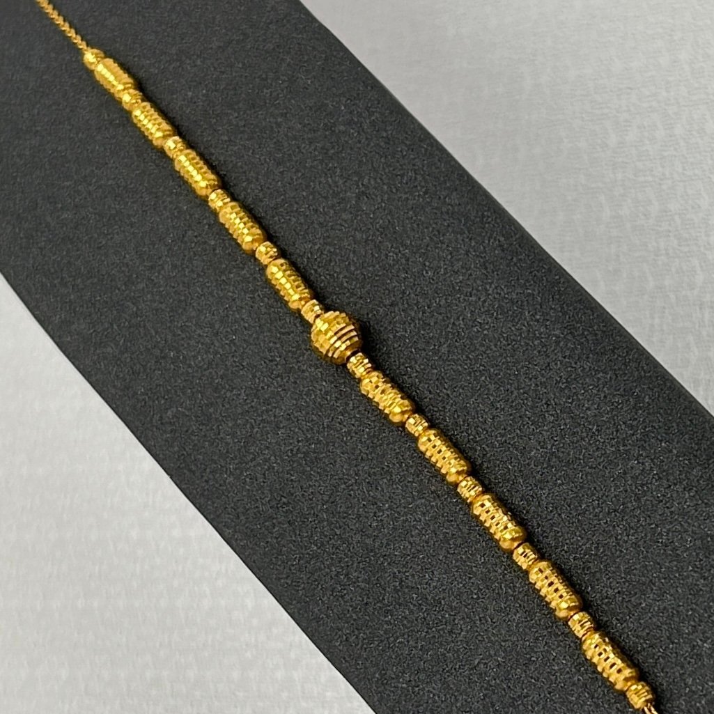 سوار ذهب عيار 18 بكُرات ذهبية ناعمة كلاسيكية من جولدانا