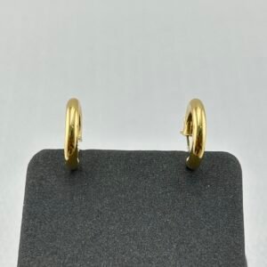 حلق ذهب عيار 18 بتصميم دائري كلاسيكي ناعم من جولدانا