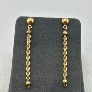 حلق ذهب عيار 18 تصميم شراشيب متدلية ناعمة من جولدانا