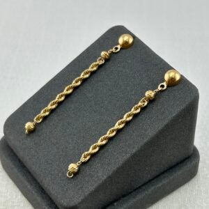 حلق ذهب عيار 18 تصميم شراشيب متدلية ناعمة من جولدانا